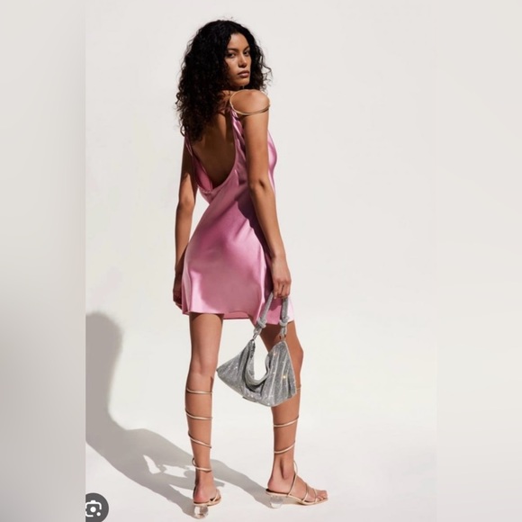 Cult Gaia Azariah Pink Silk Slip Mini Dress - Picture 6 of 8
